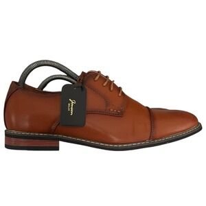 Jousen Milan Men's Brown Cap Toe Oxford Dress Shoes Lace‎ Up Size 10